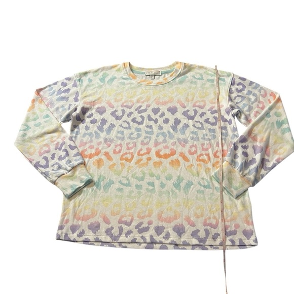 P.J. Salvage Colorful Leopard Pattern Long Sleeve Pajama Top Size Small NWT - Picture 4 of 9